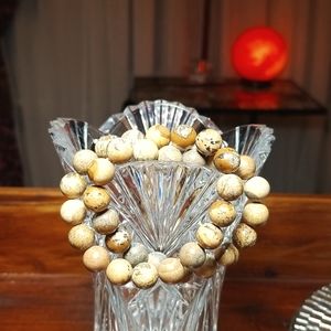 Set of 2 tan and brown jasper bracelets